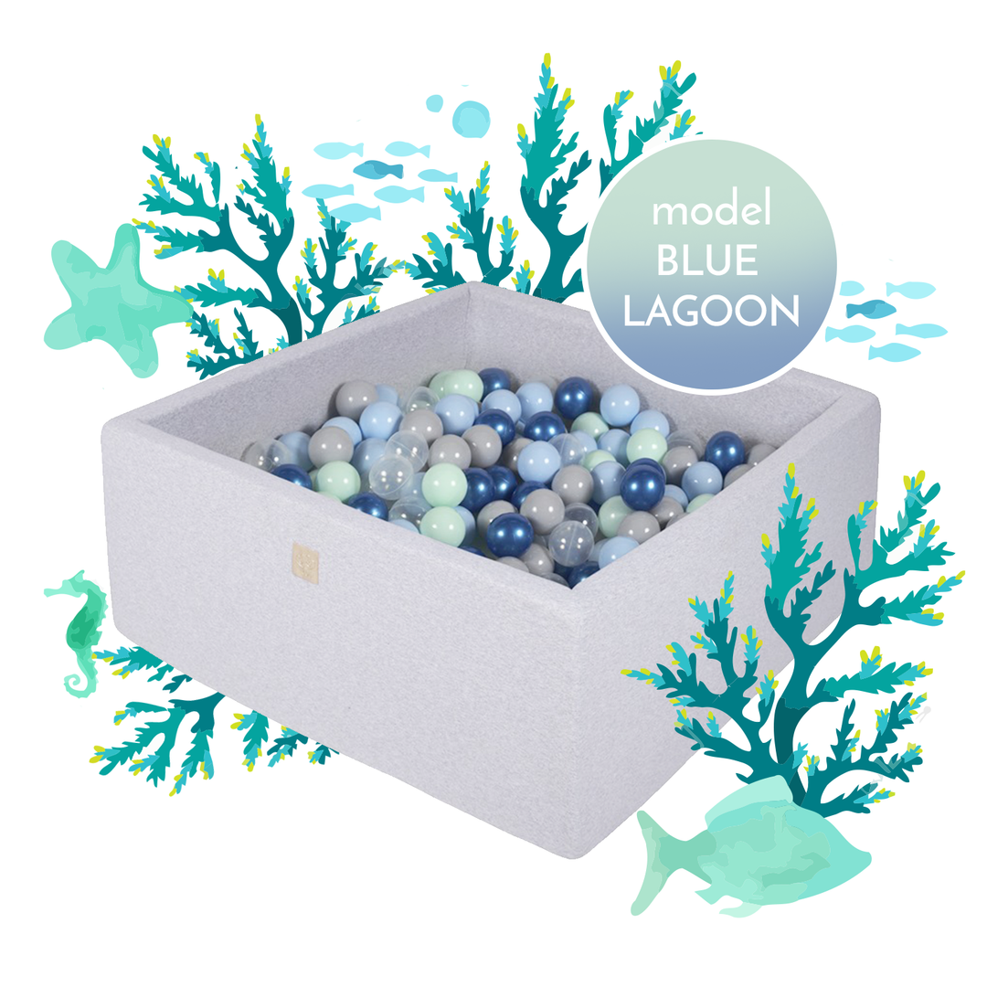 Blue Lagoon Square Ball Pit - Komplettset mit 500 Bällen