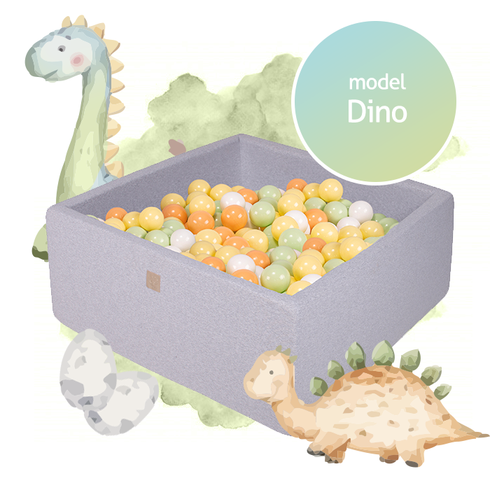 Dino Square Bällebad - Komplettset mit 500 Bällen