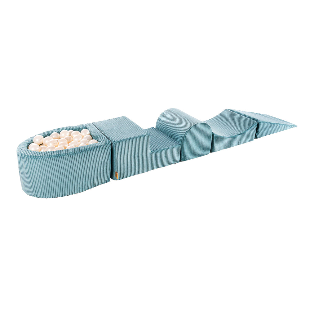 Aesthetic Turquoise Foam Play Set with Small Ball Pit With 100 Balls