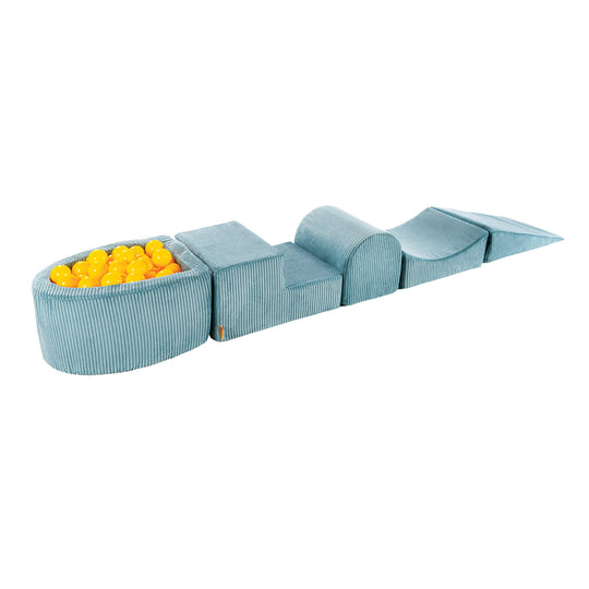 Aesthetic Turquoise Foam Play Set with Small Ball Pit With 100 Balls