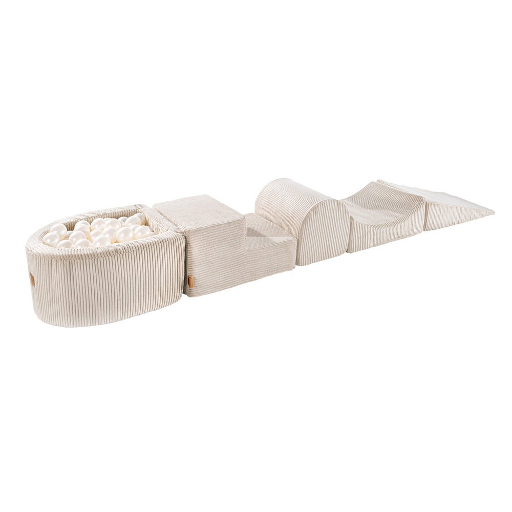 Aesthetic Ecru Foam Play Set with Small Ball Pit With 100 Balls