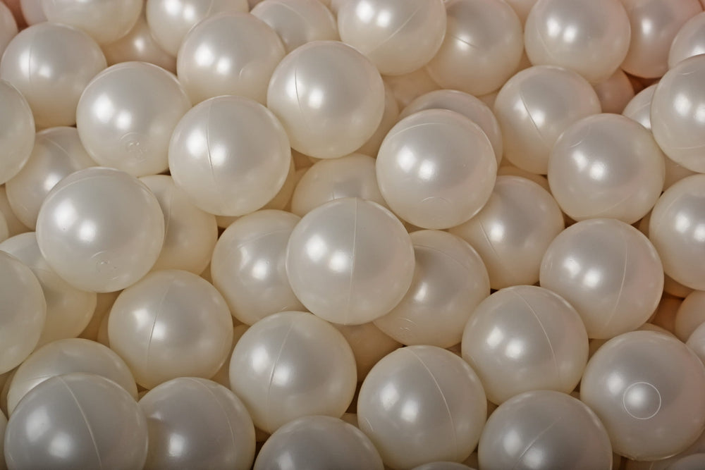 Bløde plastikbolde 7 cm til boldbassinet 50 stk., hvid perle