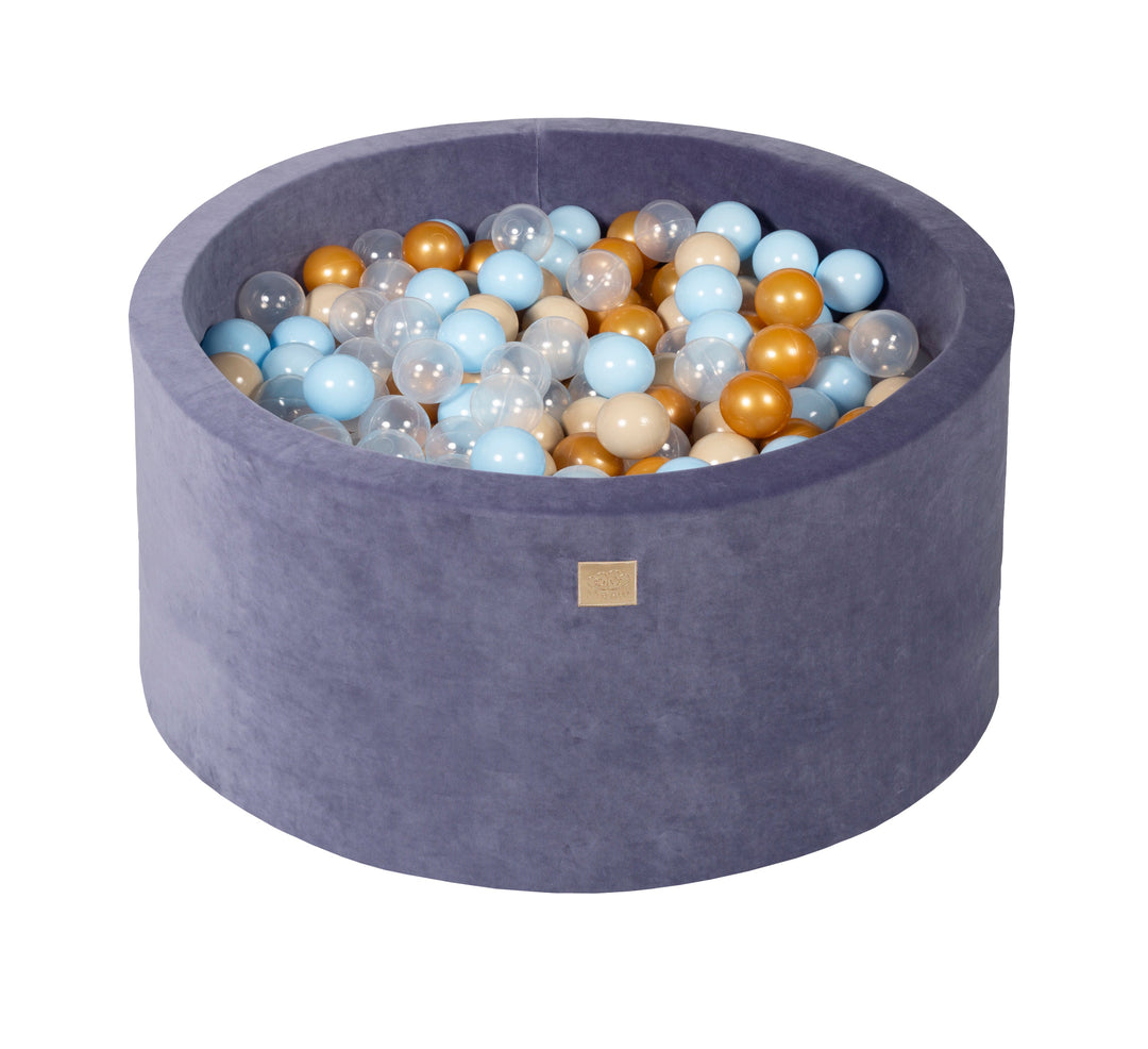 Velvet Blue-Gray Ball Pit 90x40 cm