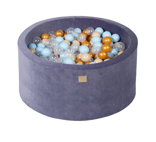 Velvet Blue-Gray Ball Pit 90x40 cm