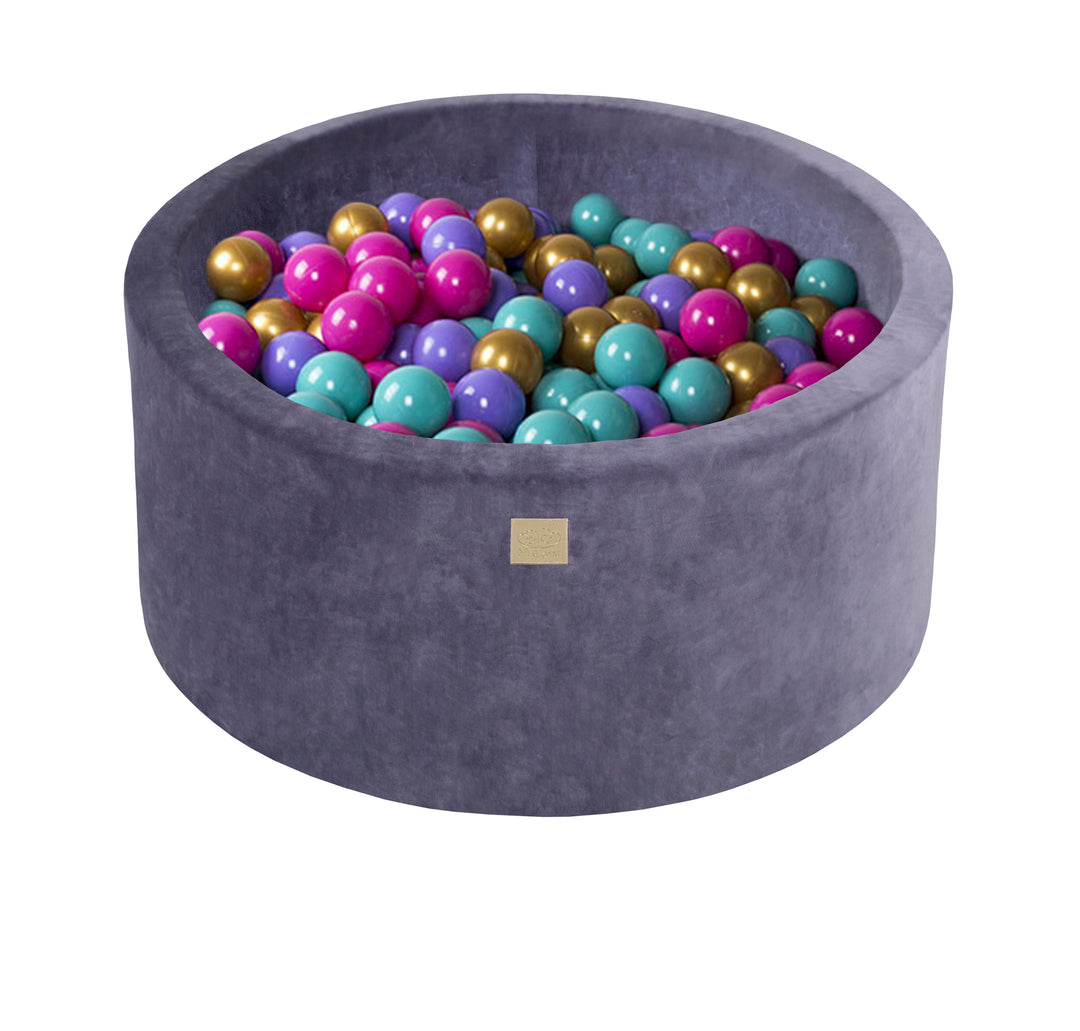 Velvet Blue-Gray Ball Pit 90x40 cm