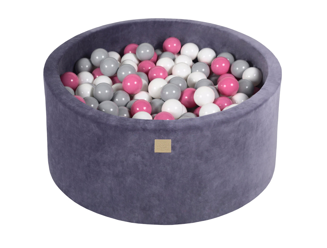 Velvet Blue-Gray Ball Pit 90x40 cm