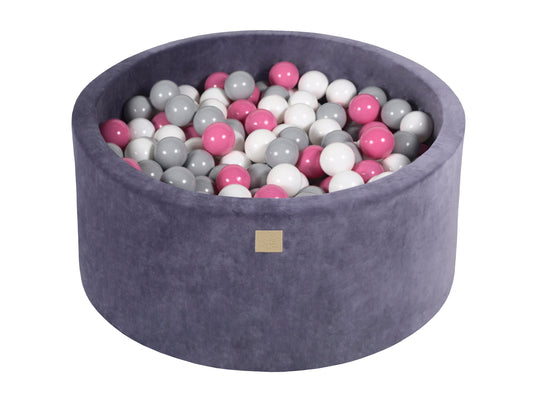 Velvet Blue-Gray Ball Pit 90x40 cm