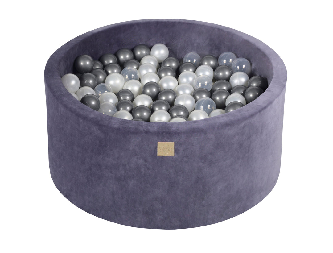 Velvet Blue-Gray Ball Pit 90x40 cm