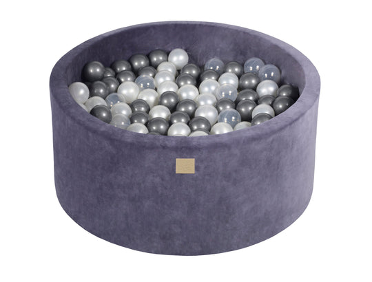 Velvet Blue-Gray Ball Pit 90x40 cm