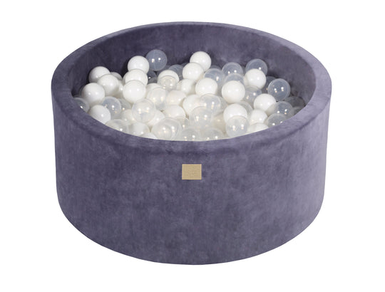 Velvet Blue-Gray Ball Pit 90x40 cm