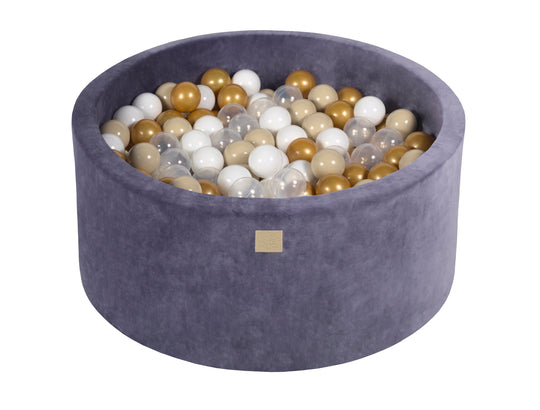 Velvet Blue-Gray Ball Pit 90x40 cm