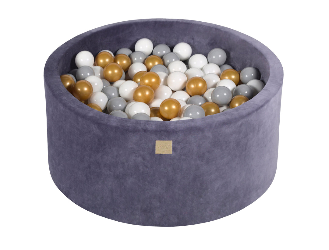 Velvet Blue-Gray Ball Pit 90x40 cm