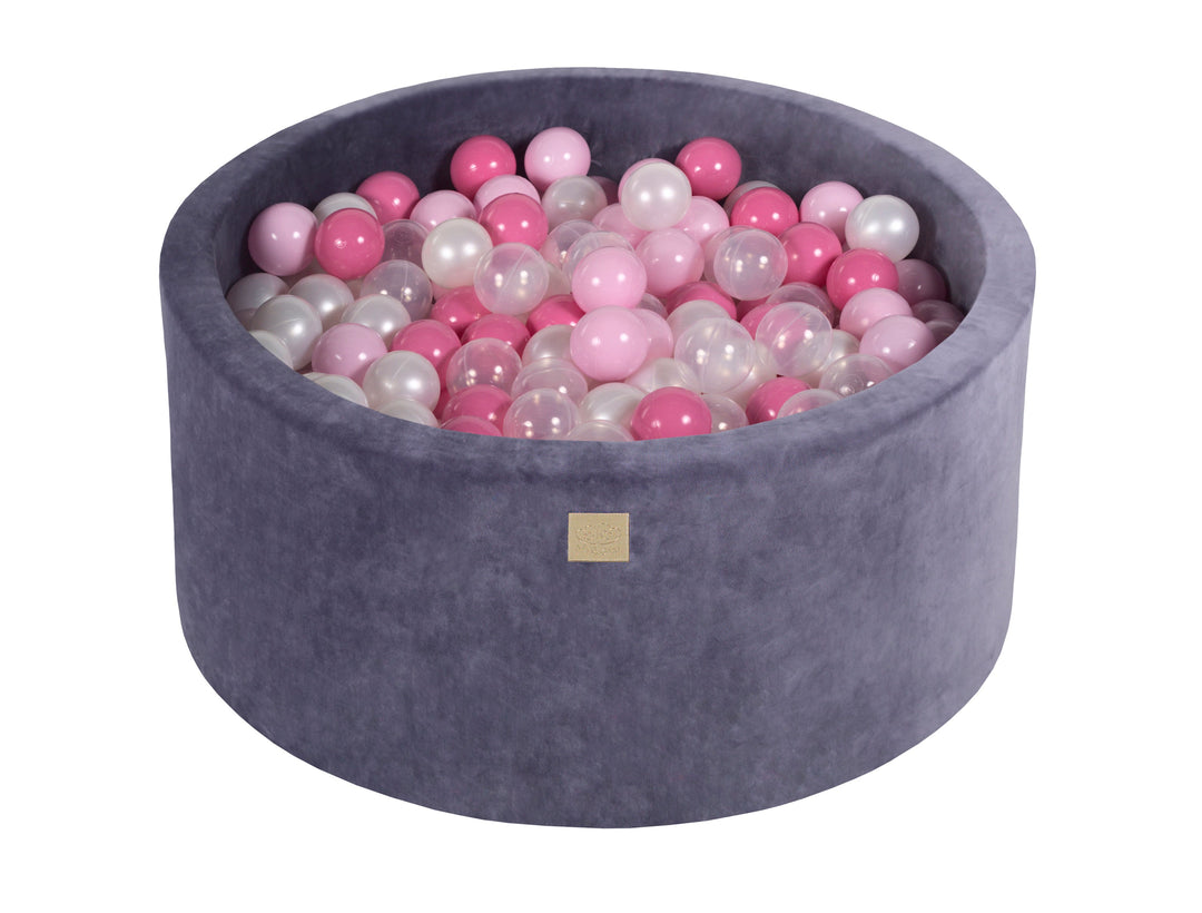 Velvet Blue-Gray Ball Pit 90x40 cm