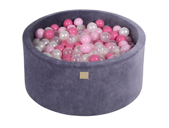 Velvet Blue-Gray Ball Pit 90x40 cm