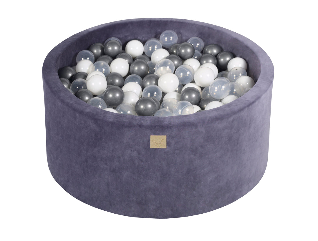 Velvet Blue-Gray Ball Pit 90x40 cm