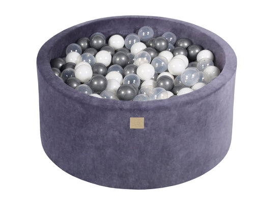 Velvet Blue-Gray Ball Pit 90x40 cm