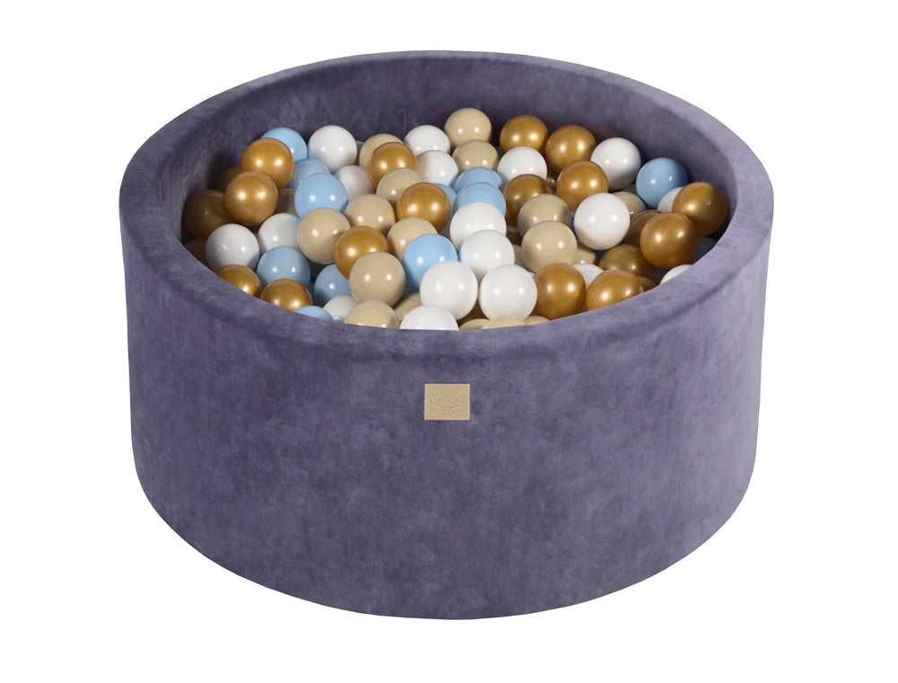 Velvet Blue-Gray Ball Pit 90x40 cm