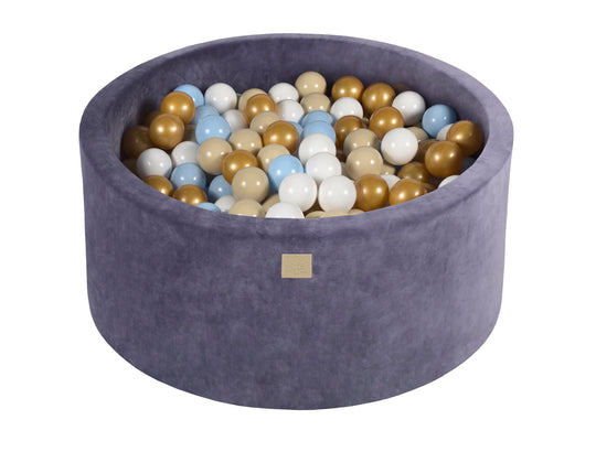 Velvet Blue-Gray Ball Pit 90x40 cm