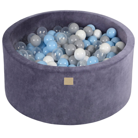 Velvet Blue-Gray Ball Pit 90x40 cm