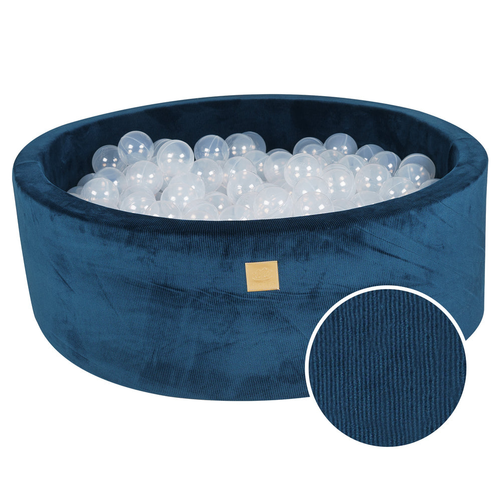 Blue Marine Velvet Corduroy Round Ball Pit