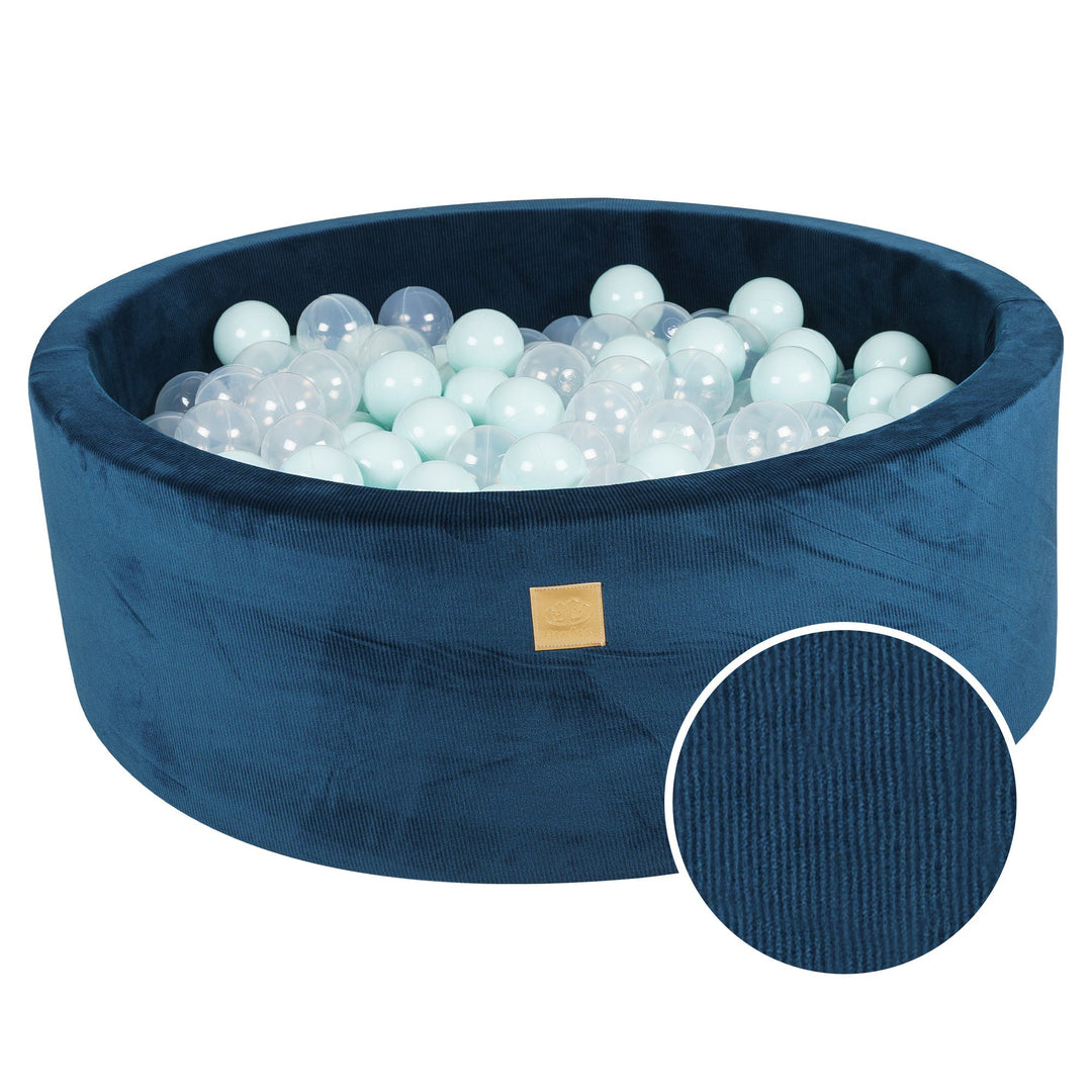 Blue Marine Velvet Corduroy Round Ball Pit