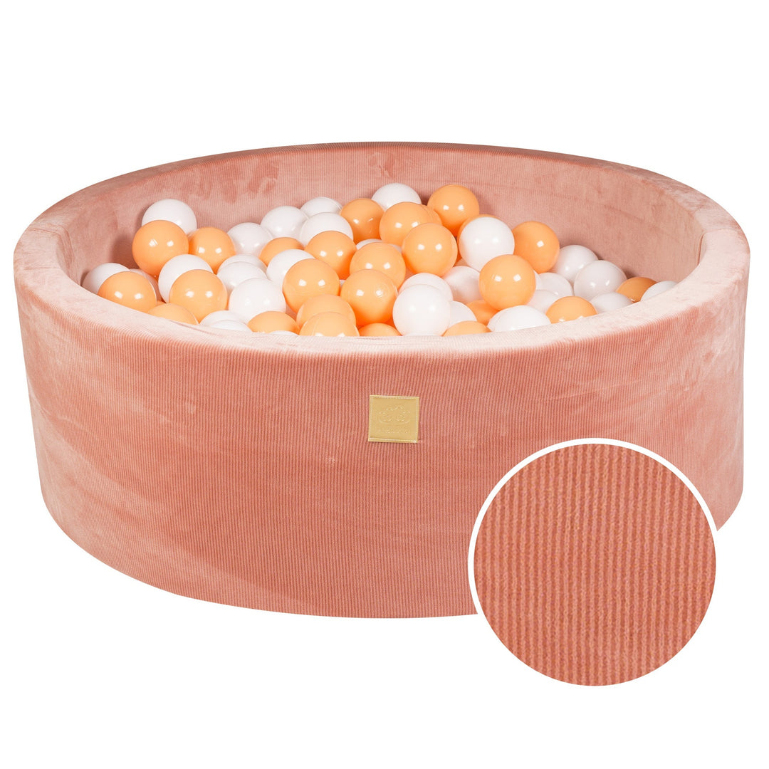 Velvet Apricot Corduroy Round Ball Pit