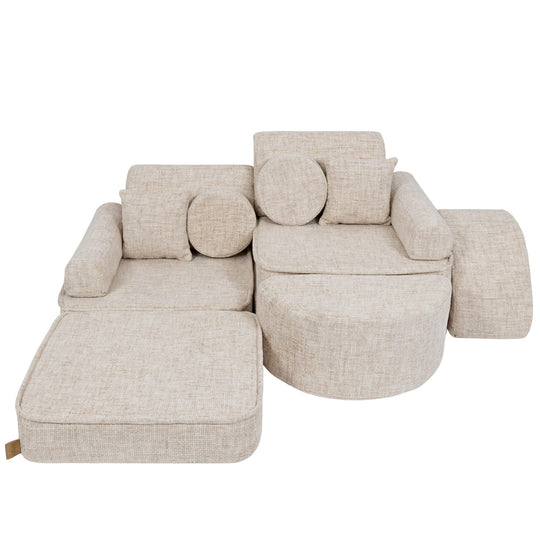 Medium Modular Sofa for Kids - Tangle Marshmallow Beige Plus