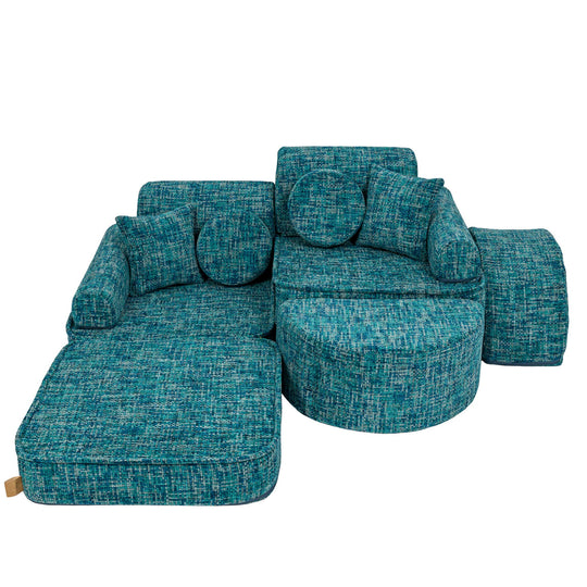 Medium Modular Sofa for Kids - Tangle Lagoon Blue Plus