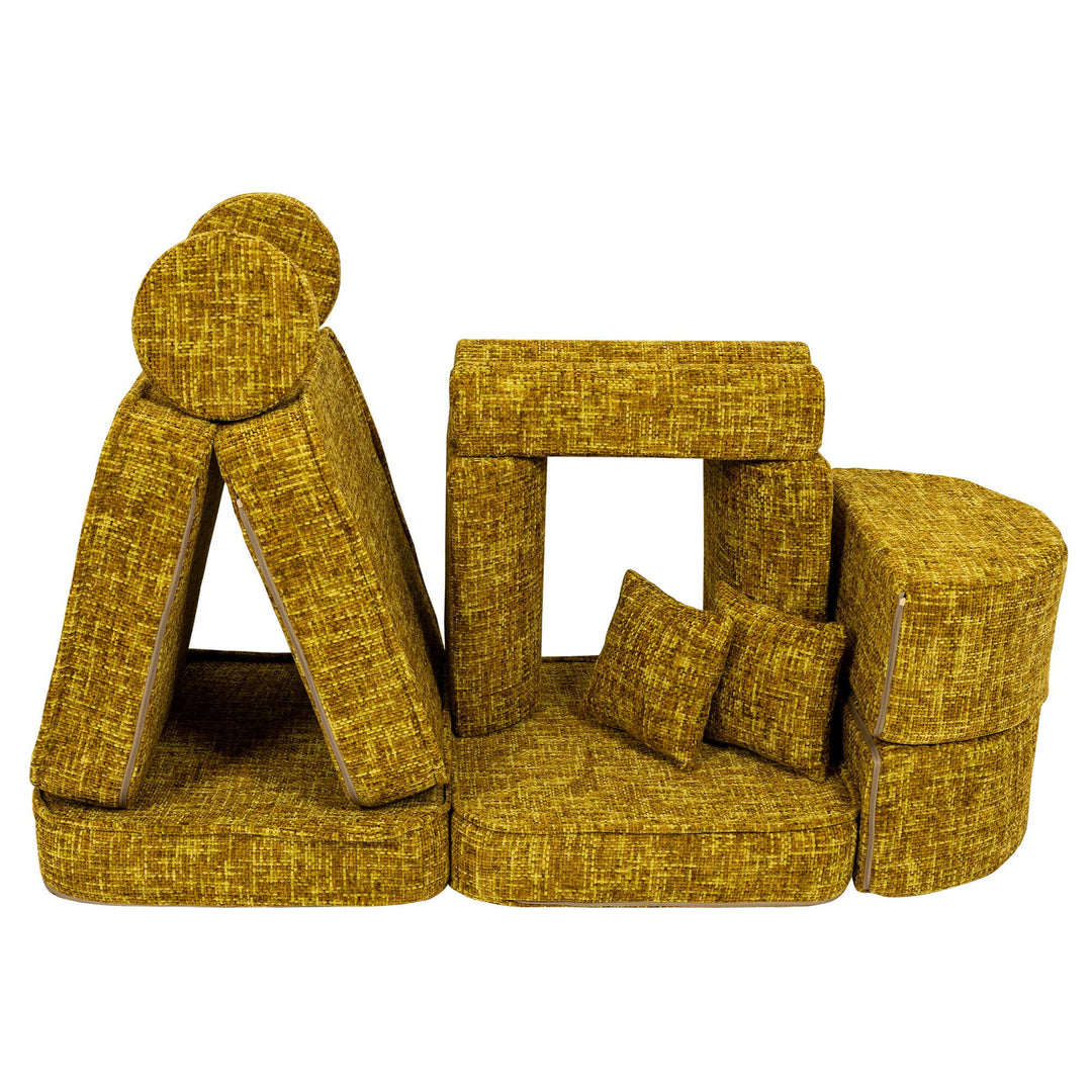 Medium Modular Sofa for Kids - Tangle Honey Mustard Plus