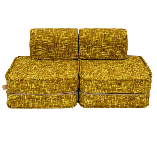 Small Modular Sofa for Kids - Tangle Honey Mustard