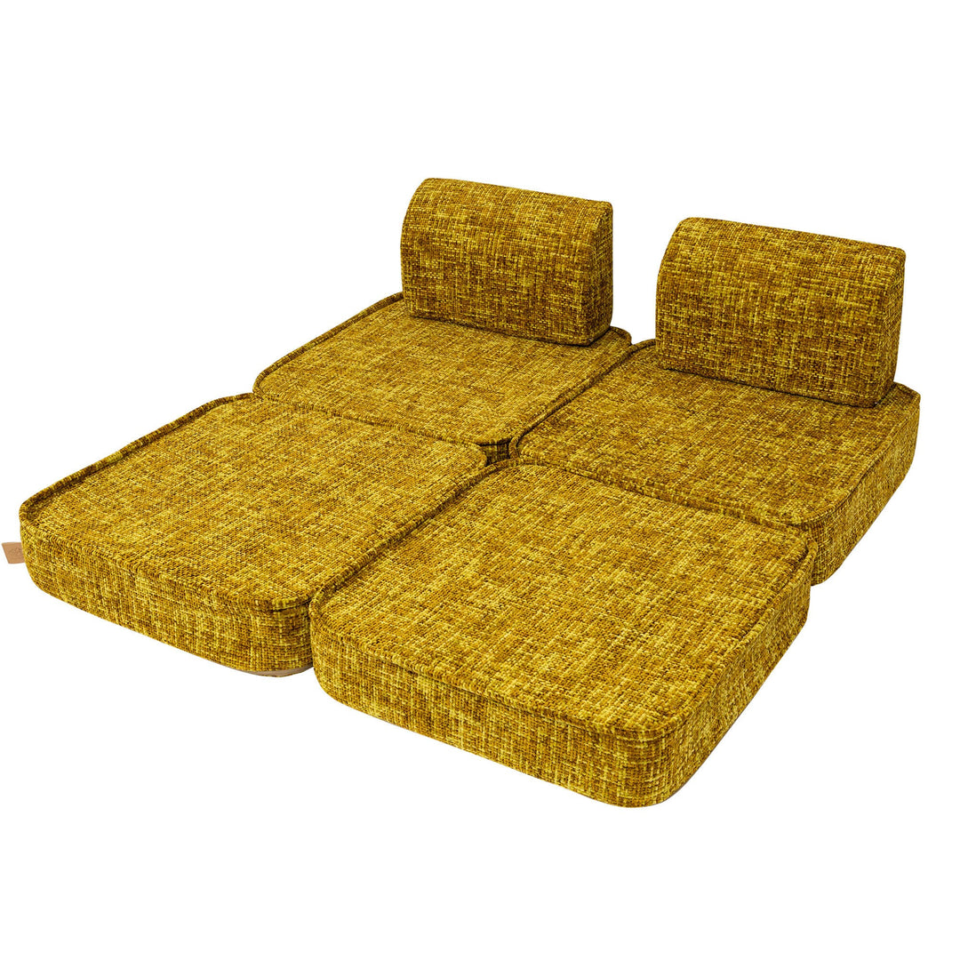 Small Modular Sofa for Kids - Tangle Honey Mustard