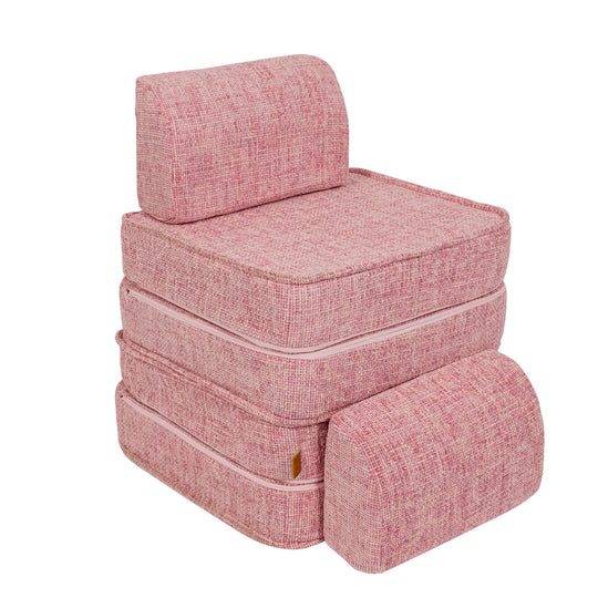 Small Modular Sofa for Kids - Tangle Bubblegum Pink